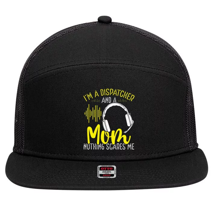 911 Dispatch Operator Mothers Day Gold Line Mom Mama 7 Panel Mesh Trucker Snapback Hat