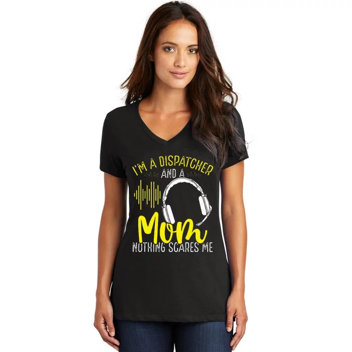 911 Dispatch Operator Mothers Day Gold Line Mom Mama Women's V-Neck T-Shirt