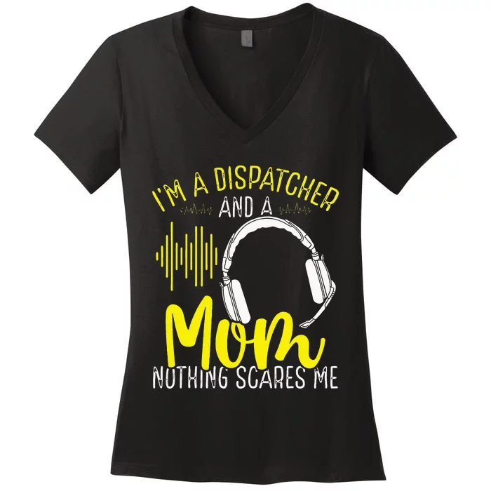 911 Dispatch Operator Mothers Day Gold Line Mom Mama Women's V-Neck T-Shirt