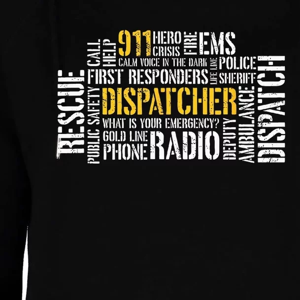 911 Dispatcher Rescue Dispatch EMS Police First Responder Womens Funnel Neck Pullover Hood