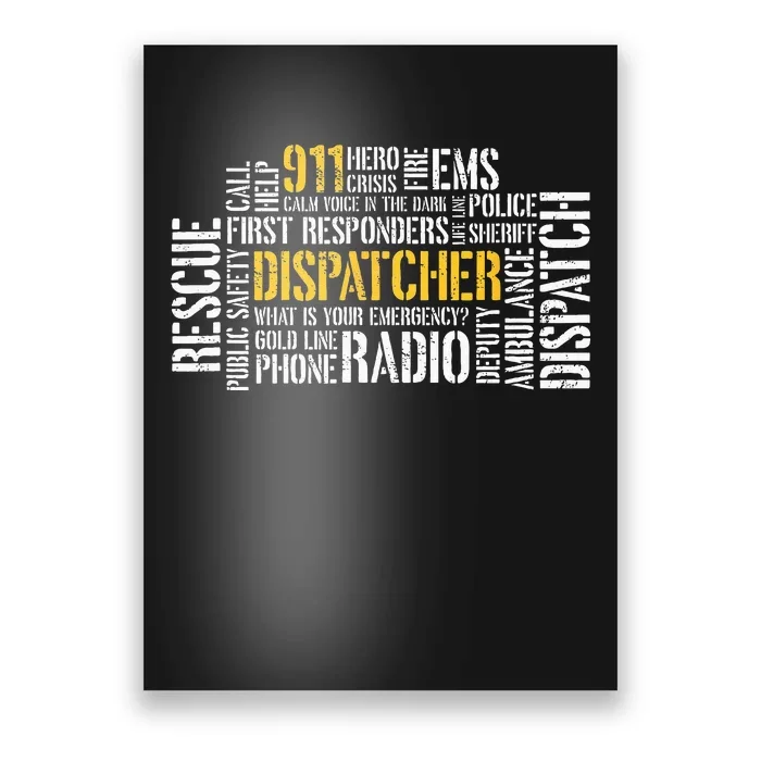 911 Dispatcher Rescue Dispatch EMS Police First Responder Poster