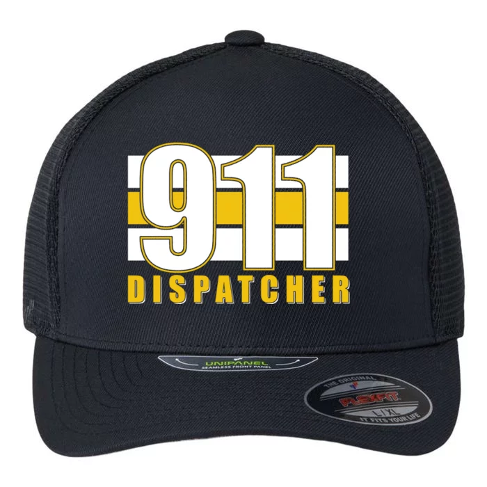 911 Dispatcher Thin Gold Line Flexfit Unipanel Trucker Cap