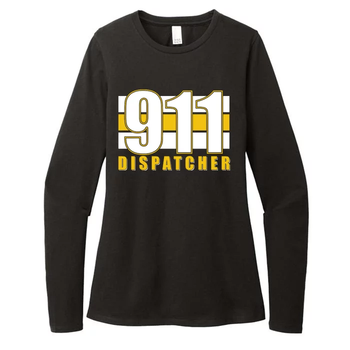 911 Dispatcher Thin Gold Line Womens CVC Long Sleeve Shirt