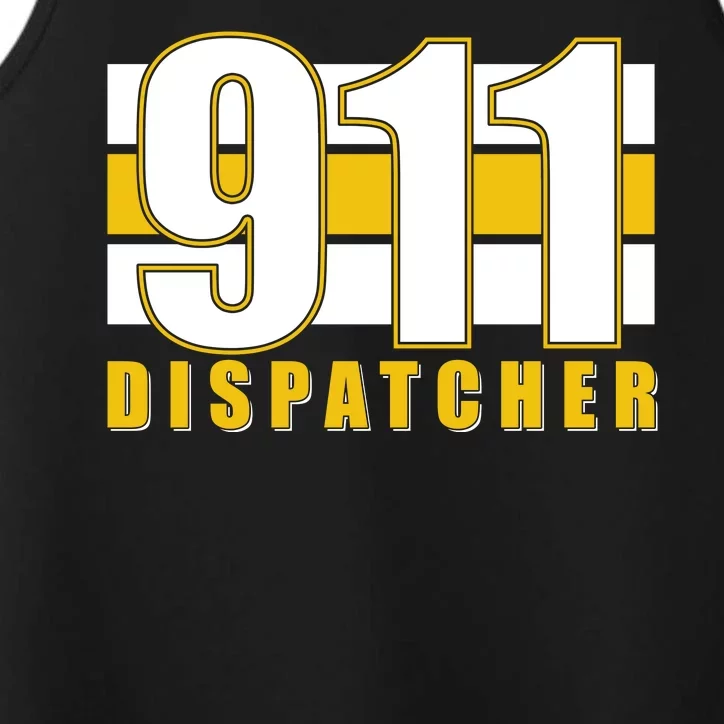 911 Dispatcher Thin Gold Line Performance Tank