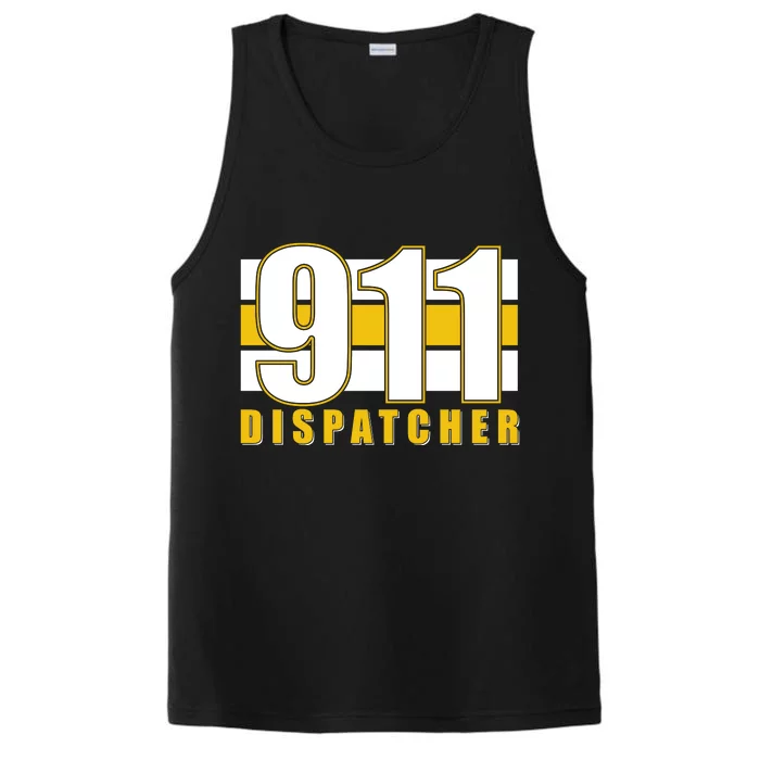 911 Dispatcher Thin Gold Line Performance Tank