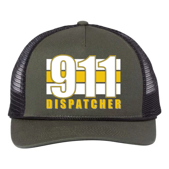 911 Dispatcher Thin Gold Line Retro Rope Trucker Hat Cap