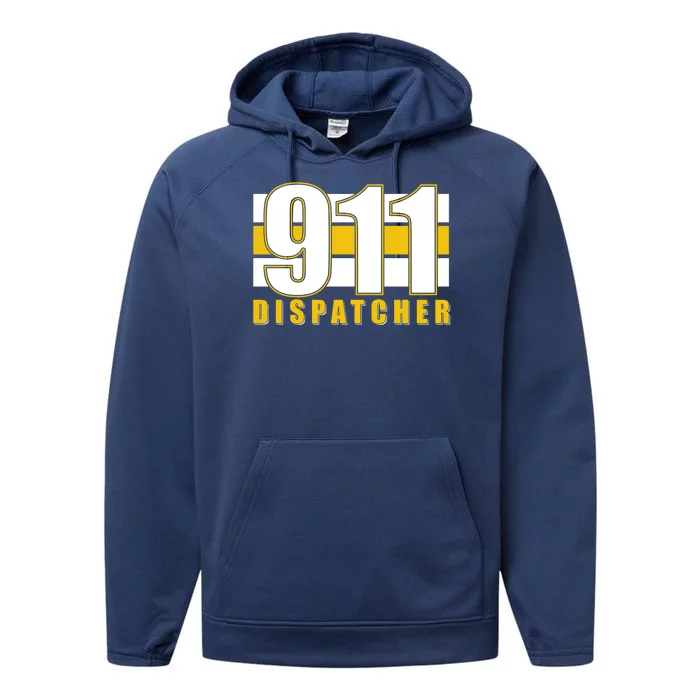 911 Dispatcher Thin Gold Line Performance Fleece Hoodie