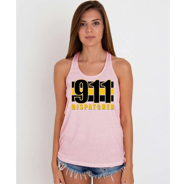 911 Dispatcher Thin Gold Line Women's Knotted Racerback Tank