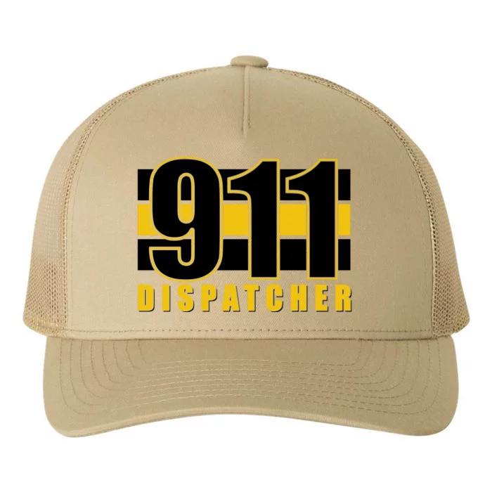 911 Dispatcher Thin Gold Line Yupoong Adult 5-Panel Trucker Hat