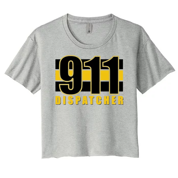 911 Dispatcher Thin Gold Line Women's Crop Top Tee