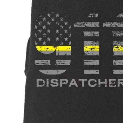 911 Dispatcher Thin Yellow Line Flag Hoodie Doggie 3-End Fleece Hoodie