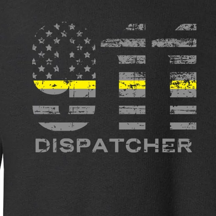 911 Dispatcher Thin Yellow Line Flag Hoodie Toddler Sweatshirt