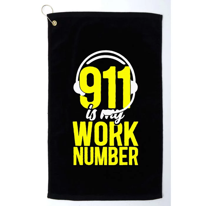 911 Dispatcher Thin Gold Yellow Line 911 Is My Work Number Platinum Collection Golf Towel