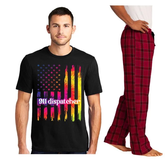 911 Dispatcher US Flag Emergency Dispatcher Pajama Set