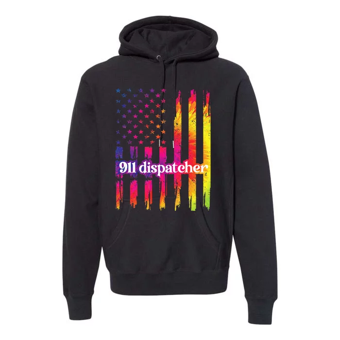 911 Dispatcher US Flag Emergency Dispatcher Premium Hoodie