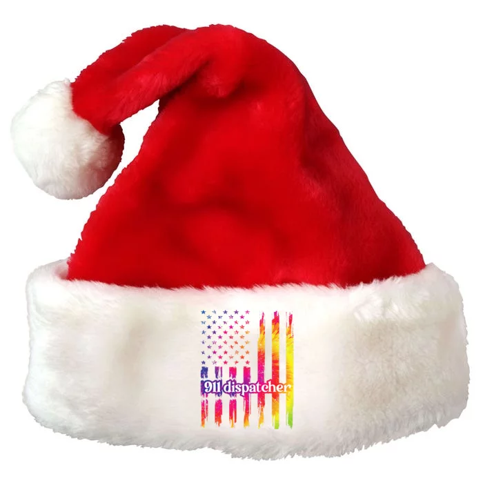 911 Dispatcher US Flag Emergency Dispatcher Premium Christmas Santa Hat