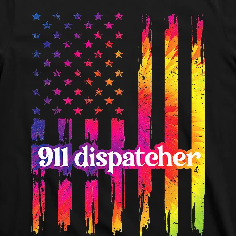 911 Dispatcher US Flag Emergency Dispatcher T-Shirt