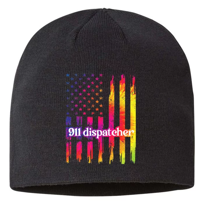 911 Dispatcher US Flag Emergency Dispatcher 8 1/2in Sustainable Knit Beanie