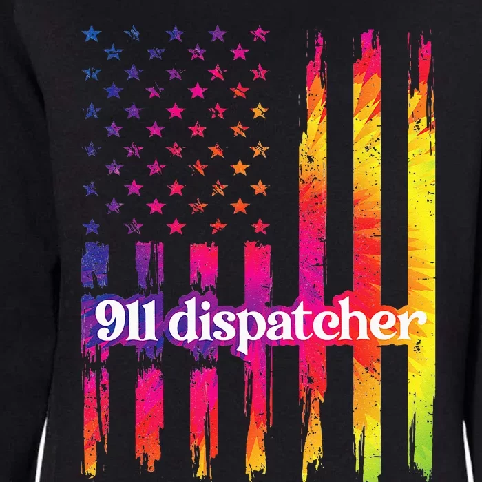 911 Dispatcher US Flag Emergency Dispatcher Womens California Wash Sweatshirt