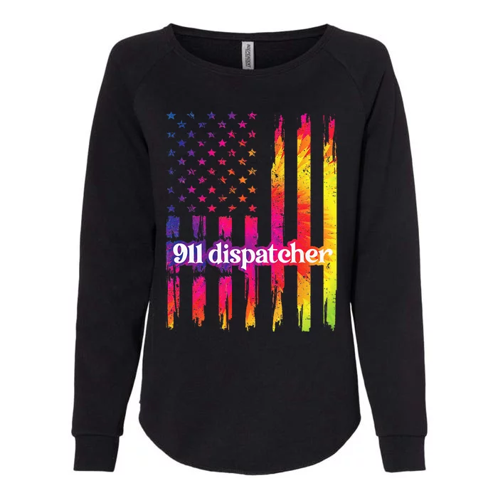 911 Dispatcher US Flag Emergency Dispatcher Womens California Wash Sweatshirt