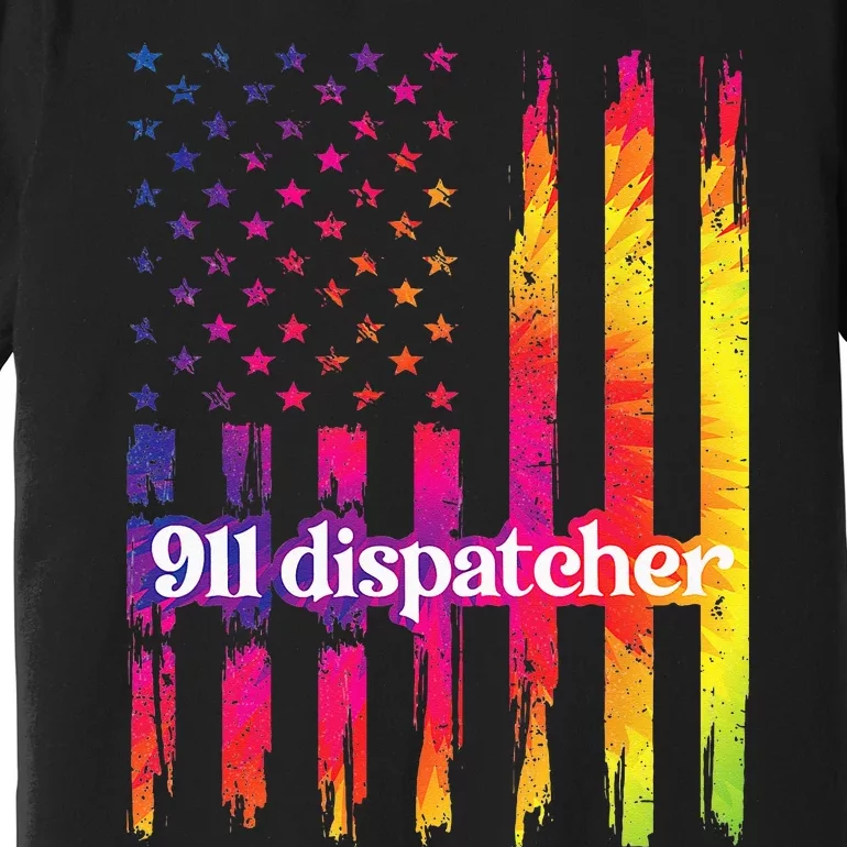 911 Dispatcher US Flag Emergency Dispatcher Premium T-Shirt