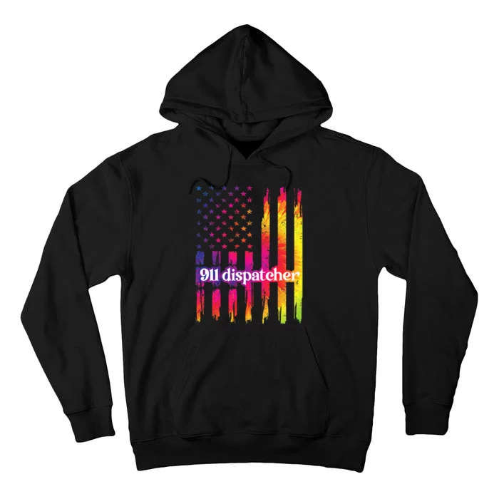 911 Dispatcher US Flag Emergency Dispatcher Tall Hoodie