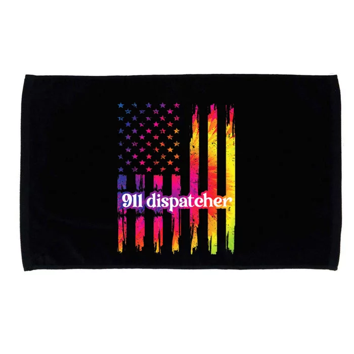 911 Dispatcher US Flag Emergency Dispatcher Microfiber Hand Towel