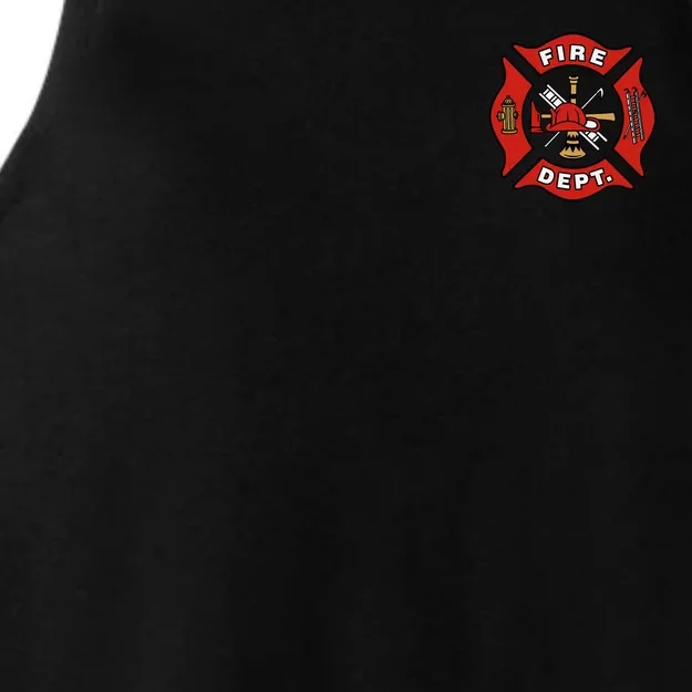 9/11 Fire Department Pocket Logo FDNY 20TH Anniversary Back & Front Ladies Tri-Blend Wicking Tank