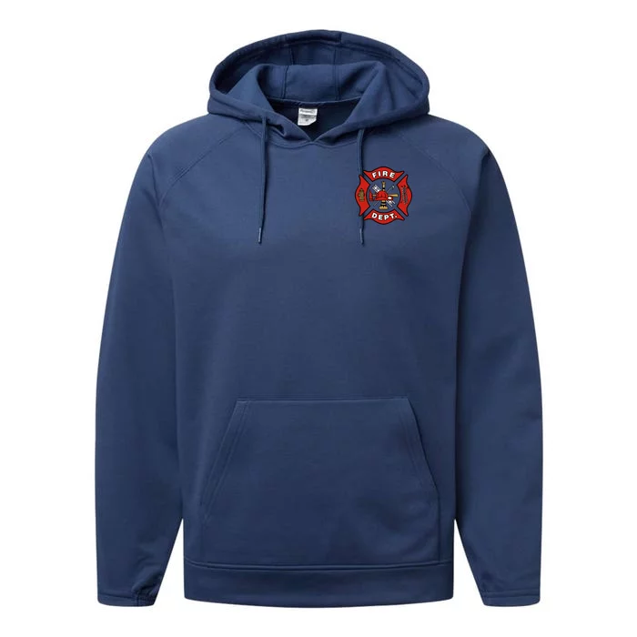 9/11 Fire Department Pocket Logo FDNY 20TH Anniversary Back & Front Performance Fleece Hoodie