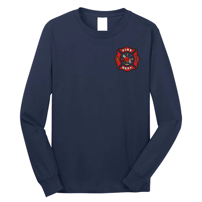 9/11 Fire Department Pocket Logo FDNY 20TH Anniversary Back & Front Long Sleeve Shirt