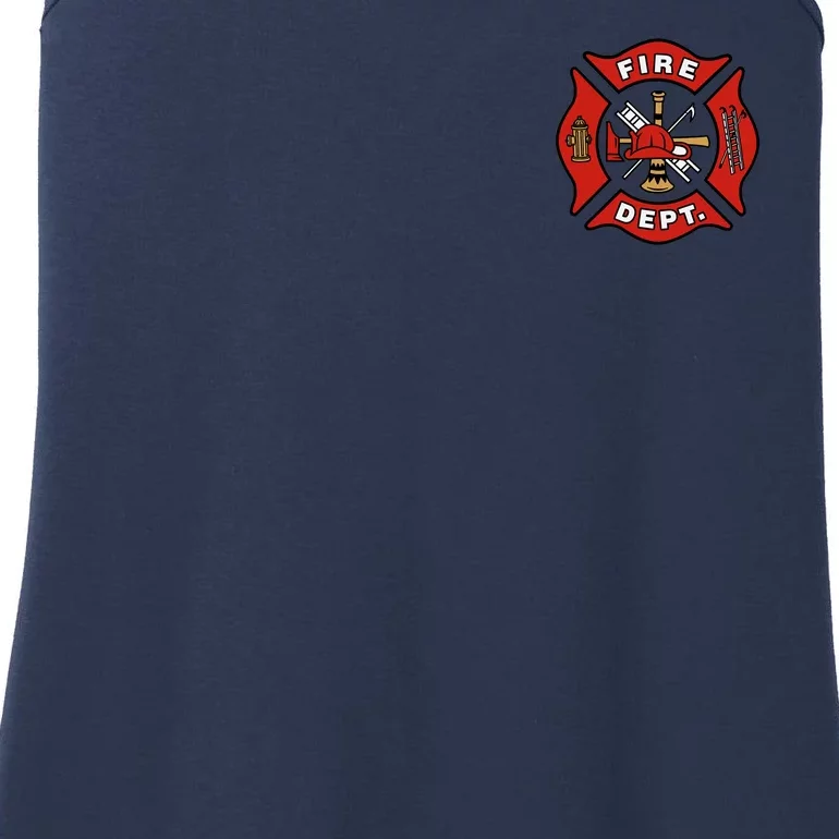 9/11 Fire Department Pocket Logo FDNY 20TH Anniversary Back & Front Ladies Essential Tank