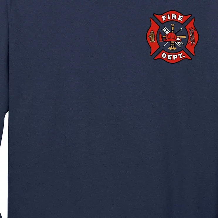 9/11 Fire Department Pocket Logo FDNY 20TH Anniversary Back & Front Tall Long Sleeve T-Shirt