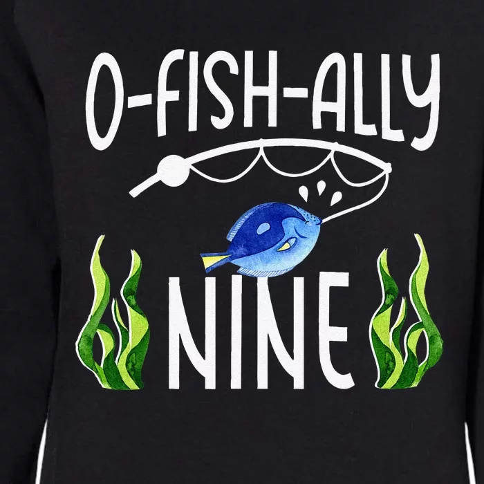 9th Fish Themed Birthday Funny Pun Womens California Wash Sweatshirt