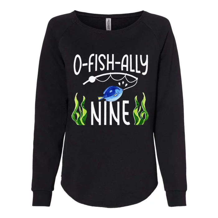 9th Fish Themed Birthday Funny Pun Womens California Wash Sweatshirt