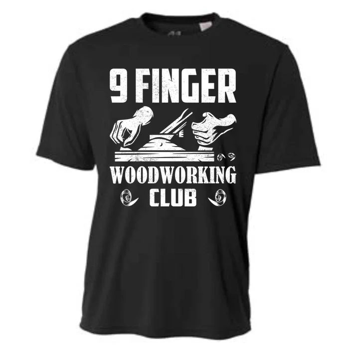 9 Finger Woodworking Club Woodworker Carpenter Gift Cooling Performance Crew T-Shirt