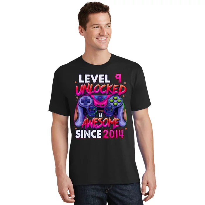 9th Gaming Birthday gift Level 9 Unlocked Awesome Video Game 2014 Birthday T-Shirt