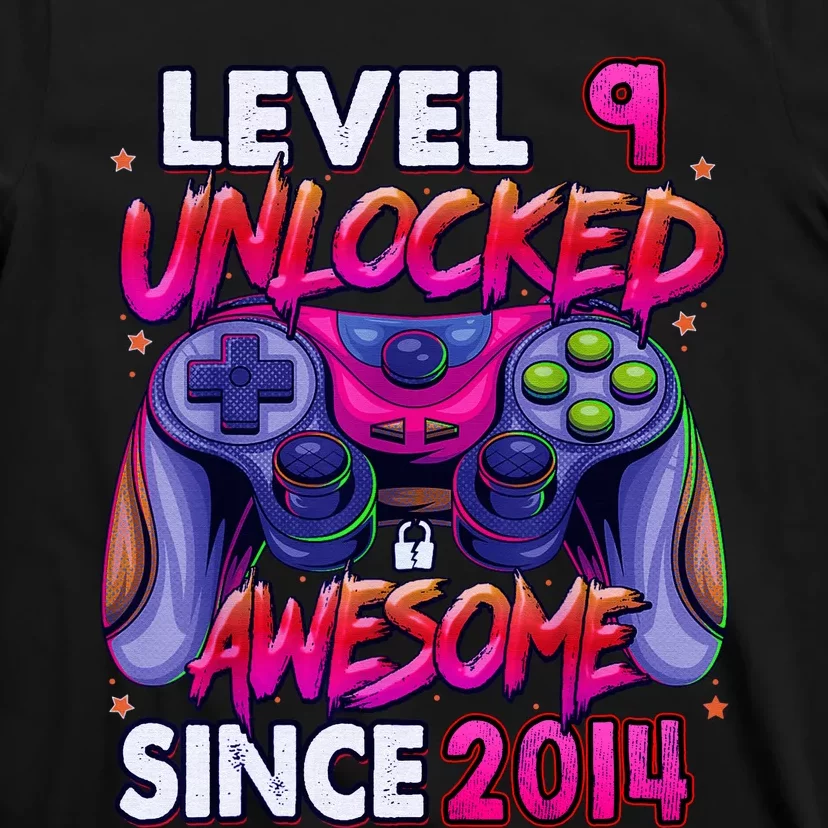 9th Gaming Birthday gift Level 9 Unlocked Awesome Video Game 2014 Birthday T-Shirt