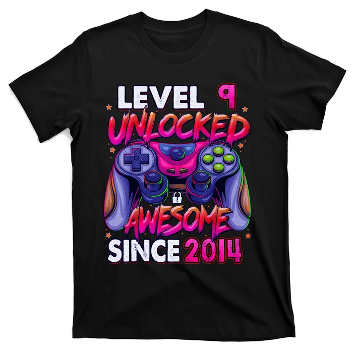 9th Gaming Birthday gift Level 9 Unlocked Awesome Video Game 2014 Birthday T-Shirt