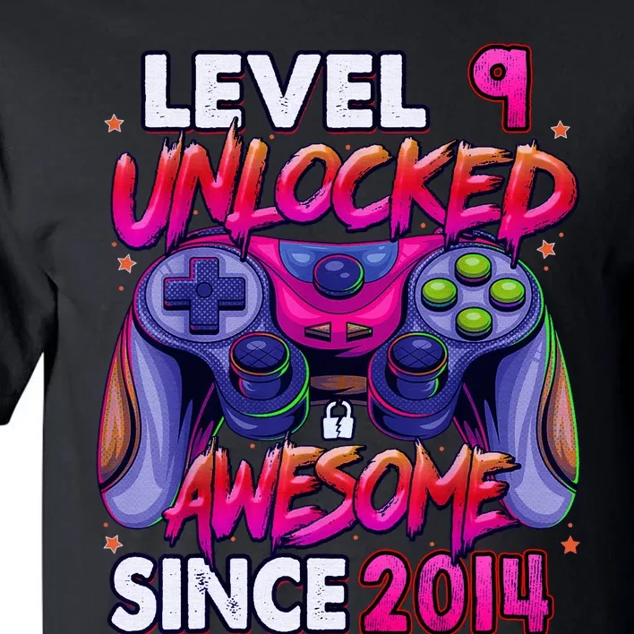 9th Gaming Birthday gift Level 9 Unlocked Awesome Video Game 2014 Birthday Tall T-Shirt