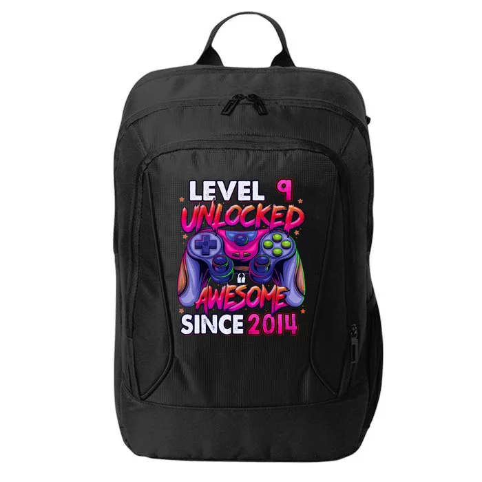 9th Gaming Birthday gift Level 9 Unlocked Awesome Video Game 2014 Birthday City Backpack