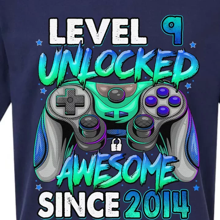 9th Gaming Birthday gift Level 9 Unlocked Awesome Video Game 2014 Birthday Sueded Cloud Jersey T-Shirt