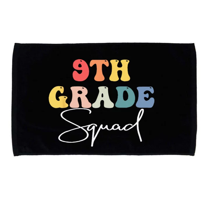 9th Grade Squad Retro Groovy Vintage First Day Of School Microfiber Hand Towel