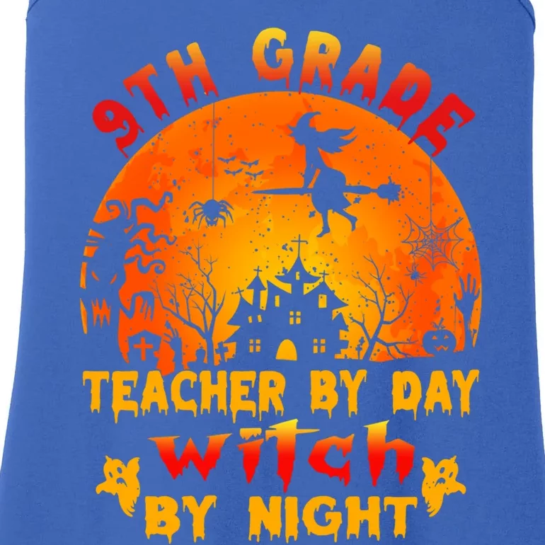 9Th Grade Teacher By Day Witch By Night Costume Halloween Gift Ladies Essential Tank