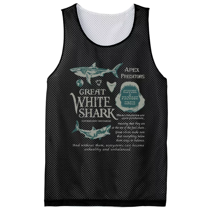 90S Great White Shark Mesh Reversible Basketball Jersey Tank