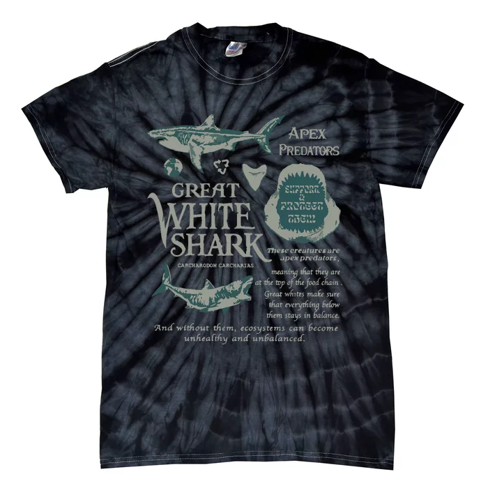 90S Great White Shark Tie-Dye T-Shirt