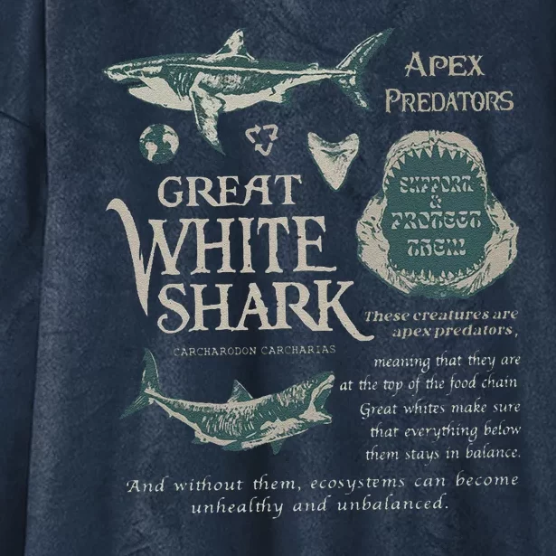 90S Great White Shark Hooded Wearable Blanket