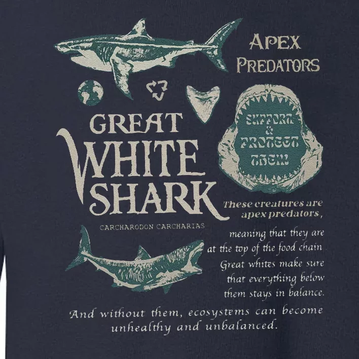 90S Great White Shark Toddler Sweatshirt