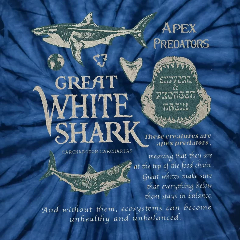 90S Great White Shark Tie-Dye T-Shirt