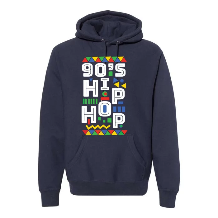 90s Hip Hop Vibes Retro Pattern Premium Hoodie