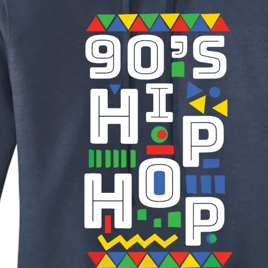 90s Hip Hop Vibes Retro Pattern Women's Pullover Hoodie